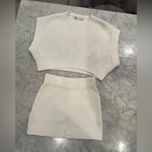 Cream Zara knit Set